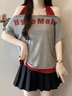 美式辣妹假兩件復古設計感短袖T恤女夏季灰色設計感露肩顯瘦上衣 灰色純棉優(yōu)質(zhì)版 S 曬單實(shí)拍圖