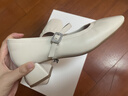 百麗浪漫千金優(yōu)雅瑪麗珍鞋女鞋2026新款休閑真皮單鞋JD019AQ6 米白 36 曬單實(shí)拍圖