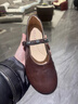 百麗（Belle）復古羊皮瑪麗珍鞋女2026春新商場(chǎng)同款柔軟輕便單鞋F1C1DAQ6 啡色 39 曬單實(shí)拍圖