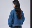 茵曼（INMAN）美式復古時(shí)尚軟牛仔外套女2026春季百搭寬松水洗短款夾克上衣 牛仔藍 M 曬單實(shí)拍圖