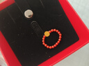 周六福  黃金戒指女款足金銅錢(qián)紅瑪瑙串戒 定價(jià) 0.40g 曬單實(shí)拍圖