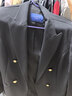 三彩2026春季新款智性休閑西裝外套收腰西服雙排扣抗皺通勤Z 經(jīng)典黑 S 155/80A 曬單實(shí)拍圖
