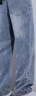 JEEP吉普牛仔褲男春夏季直筒休閑褲男士寬松闊腿褲子彈力 淺藍 32 曬單實(shí)拍圖
