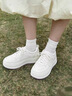 回力（Warrior）女鞋小白鞋2026新款春季輕便厚底休閑潮鞋百搭小個(gè)子內增高板鞋女 白紫【隱形內增高6.5cm】 37 曬單實(shí)拍圖