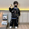 迷野仙蹤男童套裝韓版衛衣假兩件寶寶春裝2026新款兒童裝春秋帥氣時(shí)髦衣服 灰色 120 曬單實(shí)拍圖