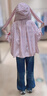 LALABOBO【防曬】兔耳朵連帽外套女裝25新款格子可愛(ài)寬松上衣LBEB-WSDW11 粉色 UPF50+ S 曬單實(shí)拍圖