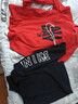 NIKE3BRAND 耐克童裝男女童紅色拜年服套裝兒童純棉長(cháng)T+長(cháng)褲2件套 曬單實(shí)拍圖