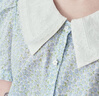Teenie Weenie小熊女裝簡(jiǎn)約夏裝蕾絲雙層領(lǐng)短袖襯衫清新碎花上衣女 淺藍色 L (170) 曬單實(shí)拍圖