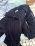 Teenie Weenie小熊秋季時(shí)髦連帽絞花針織衫簡(jiǎn)約風(fēng)外套綿羊毛衣女裝 藏青色 S (160) 曬單實(shí)拍圖