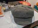 QUEENJOY女士七夕帽子中老年人媽媽八角帽春季中年時(shí)尚百搭秋冬保暖貝雷帽 黑灰色 M （56-58）CM  后面有調節繩 曬單實(shí)拍圖
