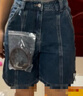 UR2025夏季新款女裝休閑復古水洗腰帶牛仔短褲UYU850069 曬單實(shí)拍圖