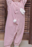 班喜迪嬰兒衣服春裝嬰幼兒連體衣寶寶超萌外出服背帶褲套裝春秋哈衣爬服 粉色 80 曬單實(shí)拍圖