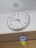 麗聲（RHYTHM）表臥室家用表掛墻時(shí)鐘32cm炫銀CMG529XC19簡(jiǎn)約掛鐘超大 曬單實(shí)拍圖