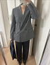 優(yōu)衣庫女裝雙排扣茄克/外套通勤商務(wù)夾克481603 484252 481603/05天灰色 S 曬單實(shí)拍圖