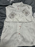 皮爾卡丹（pierre cardin）新中式仿真絲刺繡上衣女裝春秋新款國風(fēng)唐裝盤(pán)扣襯衫立領(lǐng)長(cháng)袖襯衣 白色 M 165 曬單實(shí)拍圖
