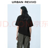 UR2026夏季新款女裝美式復古印花圓領(lǐng)短袖T恤UYY460070+ 正黑 M 曬單實(shí)拍圖