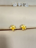 謝瑞麟（TSL）黃金耳釘磨砂朱槿花朵足金耳飾YM352 約0.75g生日 曬單實(shí)拍圖