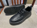 七匹狼休閑皮鞋男夏季新款英倫風(fēng)厚底百搭通勤鞋一腳蹬軟底輕便懶人鞋男 黑色 【標準皮鞋碼】 41 曬單實(shí)拍圖