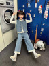 G.duck小黃鴨童裝女童秋裝套裝兒童衣服中大童春秋款牛仔三件套女孩秋裝 三件套 130 建議120-130cm7-8歲cm 曬單實(shí)拍圖