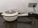 美的（Midea）電炒鍋 電火鍋電蒸鍋 電煮鍋宿舍泡面家用便攜多用途多功能 不沾炒菜鍋3.5L電熱鍋 HCG2571 帶蒸架 曬單實(shí)拍圖