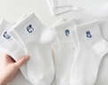 歐迪芬5雙刺繡短襪女士襪子女100%純棉春夏中筒10A抑菌防臭學(xué)生無(wú)骨襪 曬單實(shí)拍圖