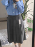 優(yōu)衣庫女裝寬褶中裙/半身裙裙子479916 488364 488364/08深灰色 M 曬單實(shí)拍圖