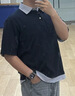 森馬（Semir）王安宇同款丨POLO衫男26夏季假兩件拼接翻領(lǐng)短袖上衣109326115110 曬單實(shí)拍圖