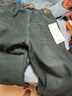 曼利鳥(niǎo)新款廣州新塘小個(gè)子窄版松緊腰直筒牛仔褲女款春秋高腰寬松闊腿褲 01水泥灰（加絨加厚） 3XL 建議145斤-160斤 曬單實(shí)拍圖