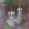 星巴克（Starbucks）極光幻彩女神款玻璃吸管杯550ml冷水杯咖啡杯辦公室女神節禮物 曬單實(shí)拍圖
