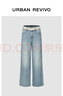 UR2025秋季新款女裝丹寧回潮直筒腰帶牛仔長(cháng)褲UWH850087 曬單實(shí)拍圖