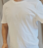 布先生春夏季短袖T恤男士純棉小白T純色內搭打底衫 白色 L(175) 曬單實(shí)拍圖