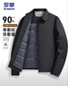 羅蒙（ROMON）輕薄羽絨服男士爸爸裝保暖秋冬商務(wù)休閑翻領(lǐng)行政外套25030Y 曬單實(shí)拍圖