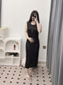 Sellynear孕婦裝2026新款連衣裙春夏時(shí)尚法式氣質(zhì)百褶孕期背心裙 經(jīng)典黑 M 曬單實(shí)拍圖