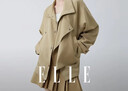 ELLE卡其色立領(lǐng)廓形短外套女2026春季新款高級感時(shí)髦休閑獨特上衣 卡其 M 曬單實(shí)拍圖