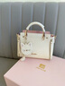 柏薩尼（PESASRIE）輕奢包包女包2026手提戴妃包大容量女士單肩斜挎包情人節生日禮物 米白色【全國十倉/當次日達】 曬單實(shí)拍圖