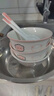 釉下彩可愛(ài)卡通碗碟套裝家用高顏值陶瓷碗筷盤(pán)餐具 2碗2勺 4件套 曬單實(shí)拍圖