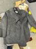 香影雙面呢羊毛大衣女冬蜜桃酥心收腰灰色西裝毛呢外套 中灰 L 165/88A/110-125斤 曬單實(shí)拍圖