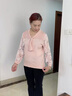 俞兆林（YUZHAOLIN）洋氣媽媽春裝上衣冰絲針織小衫2026新款中老年女裝薄款七分袖T恤 AHD423327 粉色 M 建議80-100斤 曬單實(shí)拍圖