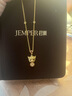 JEMPER君佩貔貅古法黃金帶鉆足金項鏈立體鏨刻工藝新款吊墜 金重約14.8g 曬單實(shí)拍圖