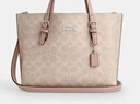 蔻馳（COACH）【品牌直供】女士MOLLIE中號斜挎手托特包CV965禮物 曬單實(shí)拍圖