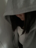 ICH MODE美式衛衣外套女2026春秋最新款寬松連帽開(kāi)衫慵懶長(cháng)袖上衣淺灰色 L 曬單實(shí)拍圖