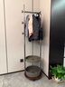 卡登蘭不銹鋼掛衣架臥室落地衣架家用客廳高級金屬衣帽架簡(jiǎn)易房間置物架 灰色收納盒  北美黑胡桃木 曬單實(shí)拍圖