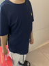 鴻星爾克（ERKE）童裝男女童圓領(lǐng)短袖兒童夏季運動(dòng)針織衫T恤藍黑色150 曬單實(shí)拍圖