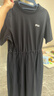 FILA斐樂(lè )梭織連衣裙女2026夏季新款休閑通勤簡(jiǎn)約顯瘦長(cháng)裙T恤裙子 正黑色-BK S 160/80A/S 曬單實(shí)拍圖