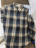 唐獅（TonLion）2026春季女長(cháng)袖格紋襯衫拼色百搭格子外套潮流上衣 藍色調 L 曬單實(shí)拍圖