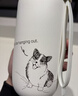 施密特（simita）萌寵咖啡保溫杯陶瓷內膽女生高顏值便攜一杯三飲吸管水杯子禮品 淘氣汪-米白色【陶瓷內膽】450ml 曬單實(shí)拍圖