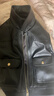 太平鳥(niǎo)女裝短外套PU皮衣女秋裝時(shí)尚高級感翻領(lǐng)曠野美拉德 黑色2 M  曬單實(shí)拍圖