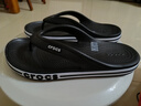 CROCS卡駱馳貝雅卡駱班運動(dòng)拖鞋男鞋女鞋居家?jiàn)A腳平底人字拖鞋|205393 黑色/白色-066 41 /42(260mm) 曬單實(shí)拍圖