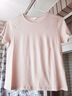 H&M女裝T恤春季圓領(lǐng)時(shí)尚休閑簡(jiǎn)約寬松棉質(zhì)短袖上衣1270848 柔粉色 S 160/88 曬單實(shí)拍圖