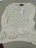 UR2026春季新款女裝慵懶休閑鏤空超寬松針織衫UWM950049 淺黃 (偏寬松) S (XS-S) 曬單實(shí)拍圖